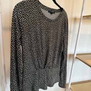 Hunter green Polka Dot Women's Top